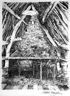Cruck Barn scetch by M. Thompson